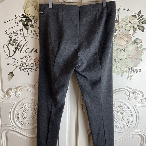 Michael Kors Charcoal Gray Seamed Zip Pockets Ponte Knit Ankle Pants, 8 - Picture 8 of 15